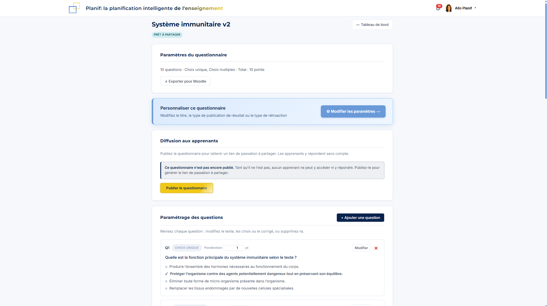 La génération de questions automatisée pour les questionnaires